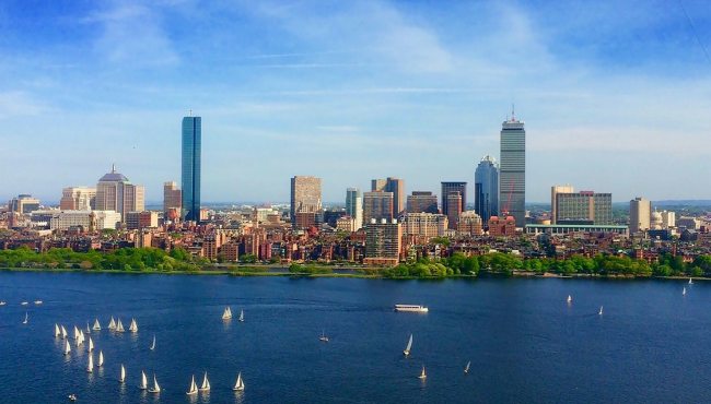 Boston skyline charles river