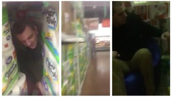 Bro Builds A Fort In The Paper Towel Aisle At Wal-Mart, Pretends He’s On ‘MTV Cribs’