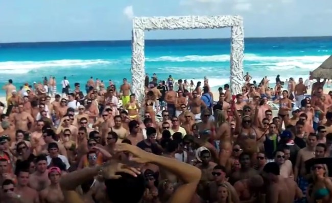 beach party spring break cancun