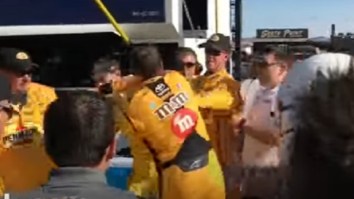 NASCAR FIGHT! Kyle Busch Gets Bloodied In Post-Fight Brawl With Joey Logano At Kobalt 400