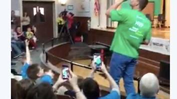 Rob Gronkowski Chugs A Bottle Of Water While Middle Schoolers Chant ‘CHUG IT! CHUG IT!’ In Heartfelt Video