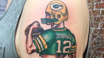 Packers Fan Gets Tattoo Of Aaron Rodgers In A Jock Strap And It’s Hilariously Awful