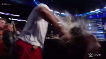 A VERY Hyped Gronk Got Involved In Another WWE Match And Used Beer To Help His Bro Win