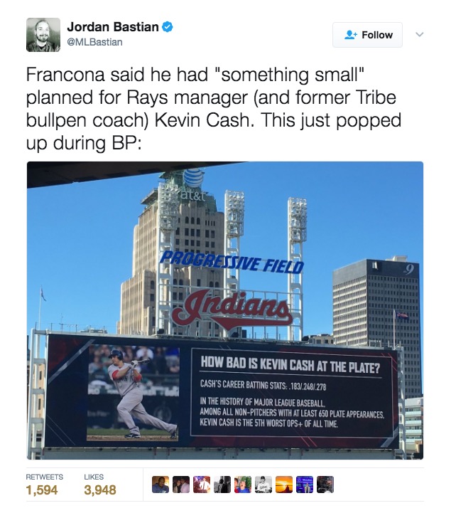 Cleveland Indians troll Kevin Cash