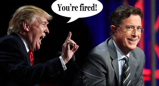 stephen colbert fired homophobic joke trump