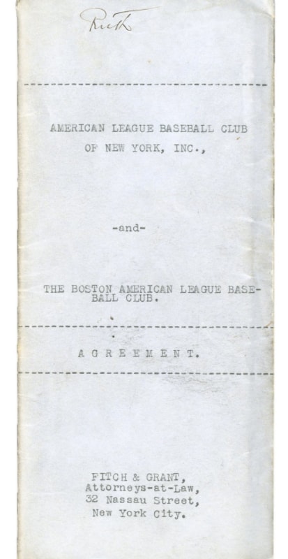 Babe Ruth Sale Contract