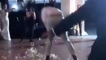 Wedding Guest Rob Gronkowski Intercepts Flower Bouquet And Spikes It In World’s Best Wedding Entrance