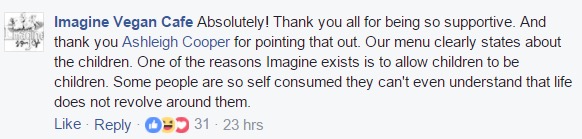 Imagine Vegan Cafe Facebook Meltdown