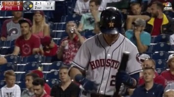 Old Guy Double Fisted Beers Throughout The Entire Astros-Phillies Game