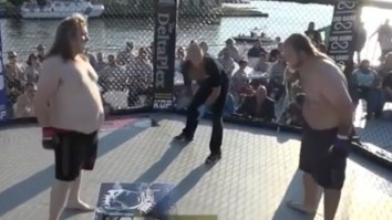 Heavyweight MMA Fight Ends After Dude Blows Chunks All Over The Mat