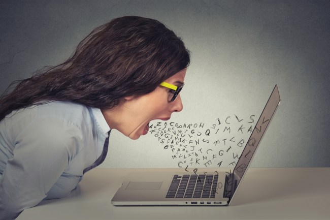 yelling at computer