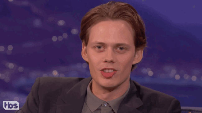 bill skarsgard creepy smile