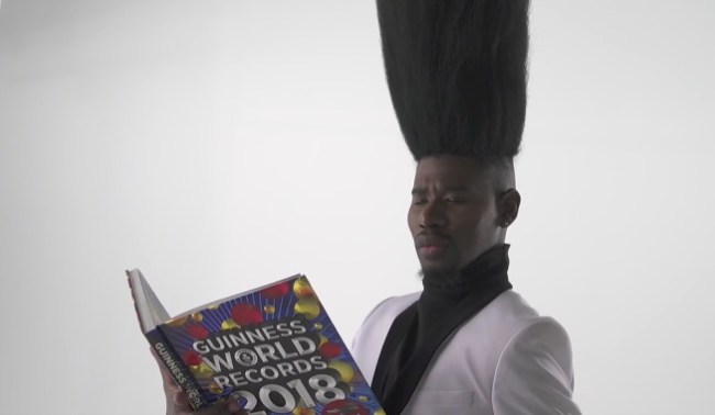 world's tallest high top fade Benny Harlem guinness world records