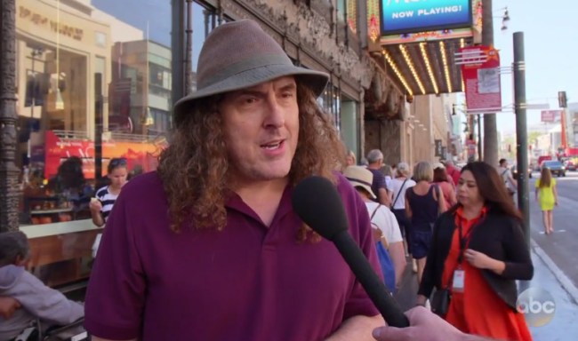 jimmy kimmel pedestrian question carrying condom weird al
