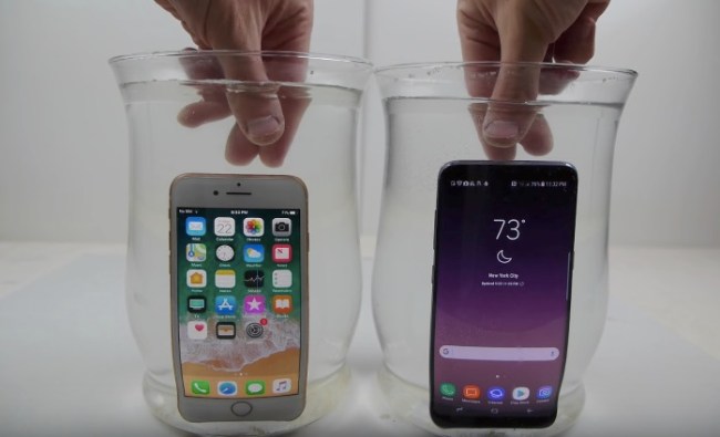 salt water test iPhone 8 vs Galaxy S8