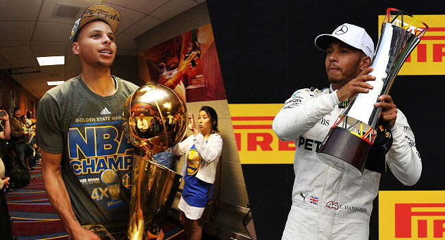 steph curry lewis hamilton play golf