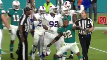 Dolphins’ Jarvis Landry Headbutts Bills Player, Kenyan Drake Throws Helmet Across The Field During Scuffle
