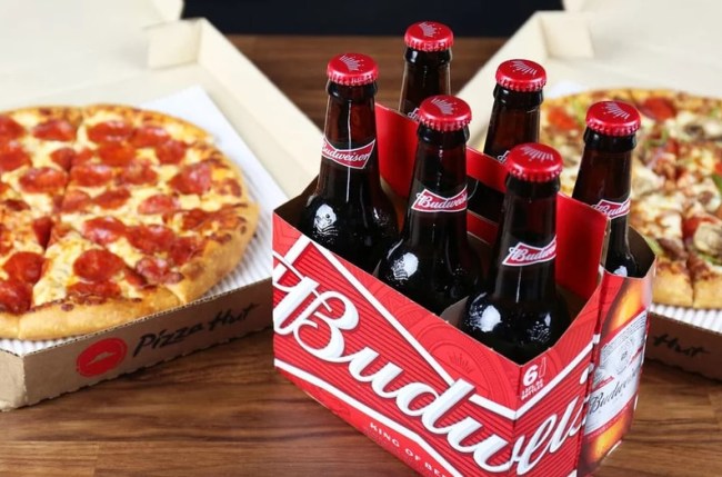 pizza hut beer delivery