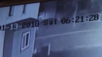 Surveillance Video Of Car Smashing Into The Second Floor Of A Building Goes Viral