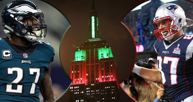 empire state building eagle patriots colors