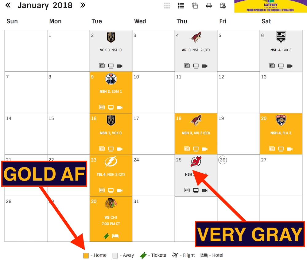 nashville predators schedule
