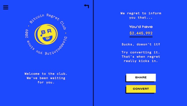 Bitcoin Regret Club