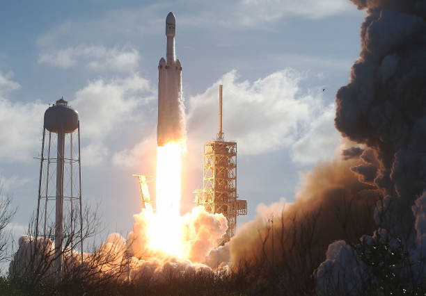 SpaceX Falcon Heavy rocket lifts off from launch pad 39A at Kennedy Space Center