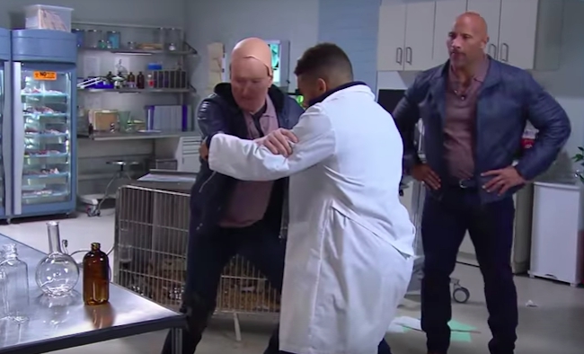 conan o'brien dwayne johnson stunt double