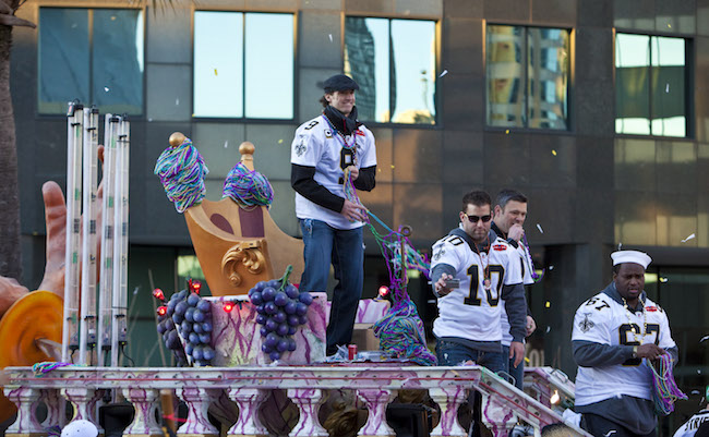 drew brees new orleans saints 2010 super bowl parade