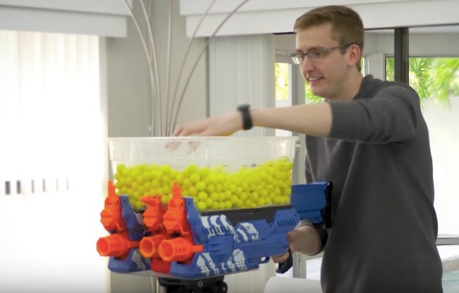 custom 1,200 round Nerf blaster