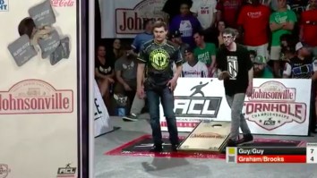 Is This The Craziest Cornhole Shot Of All Time?