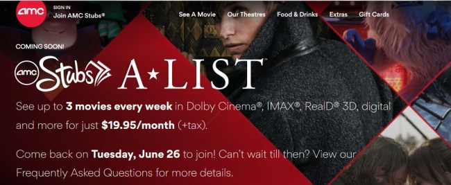 AMC Theatres MoviePass Ticket Subscription Service new