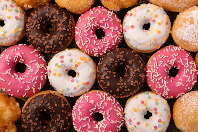 assorted glazed donuts