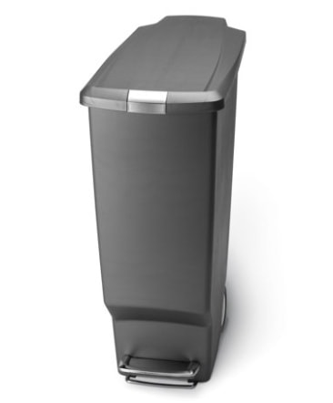 simplehuman 40 litre / 10.6 gallon slim step trash can grey plastic