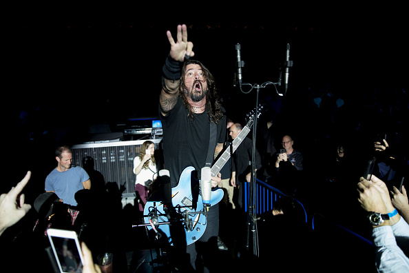WASHINGTON, DC - OCTOBER 11: (EDITORS NOTE: Images not to be used for third party commercial promotional use.) Foo Fighters perform on stage during the iHeartRadio Foo FAnthem Show at The Anthem on October 11 2017 in Washington, DC.  (Photo by Tasos Katopodis/Getty Images for iHeartRadio)