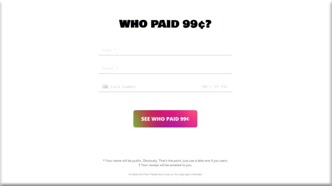 Who Paid 99 Cents Website