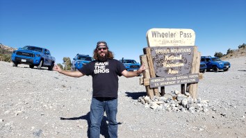 Off-Roadin’ Up Nevada’s Wheeler Pass In 2019 Toyota TRD Pro Trucks, Trying To Not Faceplant Into Rock