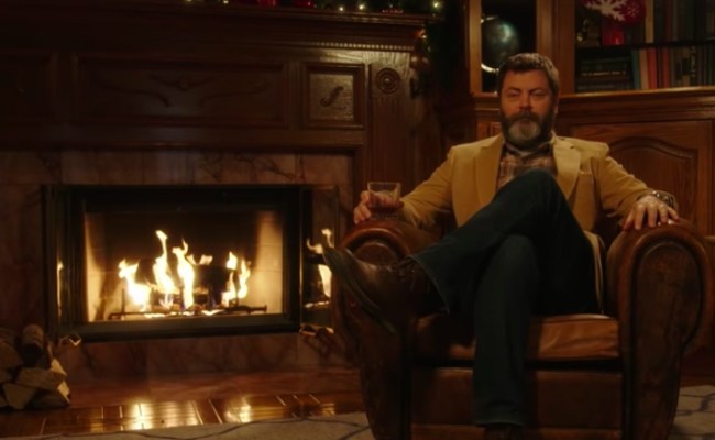nick offerman yule log