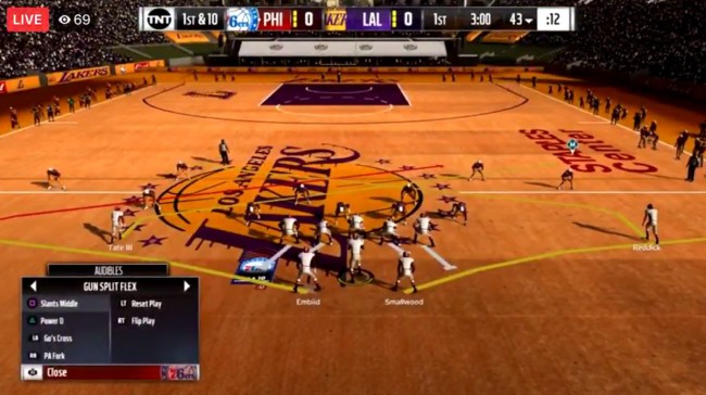 Madden-NBA 2K Mod Play Football On An NBA Court