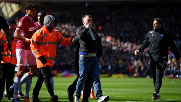 MUST WATCH: Fan Runs Onto The Field And Drops Aston Villa’s Jack Grealish With Sucker Punch To Back Of Head