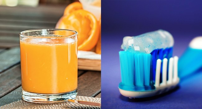why orange juice and toothpaste taste bad