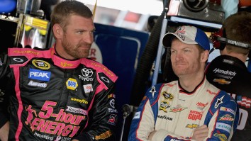 Clint Bowyer Showed Up His Buddy Dale Earnhardt, Jr. By Shotgunning A Beer In Under 3 Seconds