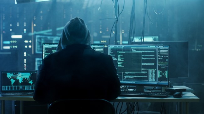 hacker using computer