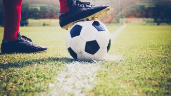 Two Soccer Players Score A Rare ‘Double Overhead Kick’ By Flipping Upside Down And Kicking The Ball At The Same Time