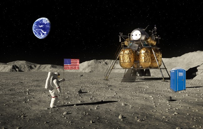 Astronauts Set An American Flag On The Moon