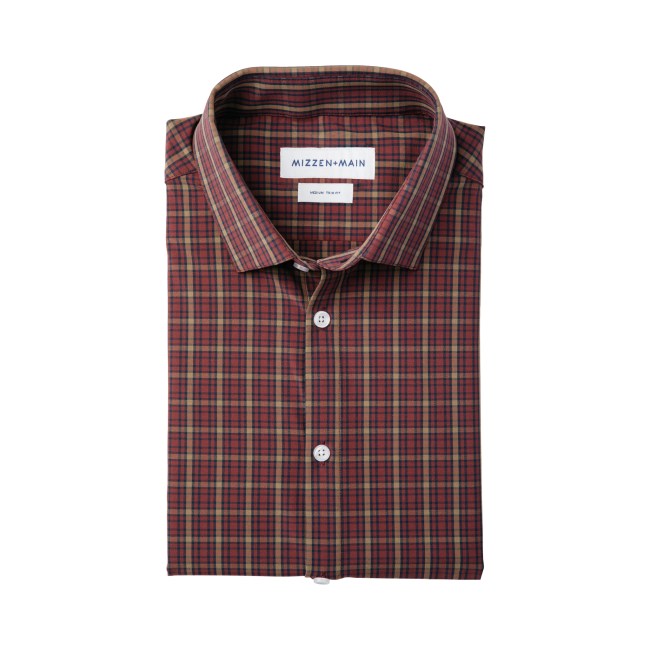 TYLER Burgundy Multi Plaid Shirt Mizzen+Main