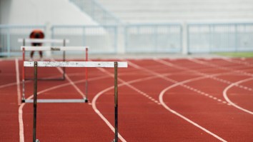 College Hurdler Determined Not To Finish 2nd (Again) Does His Best ‘Superman’ Impression At The Finish Line To Win Gold