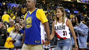 Steph Curry Had An A+ Reaction To Seeing His Mom Cheering For Him While Wearing Blazers Gear