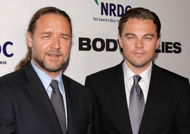 Russell Crowe spent $35,000 on a dinosaur head he saw on display in Leonardo DiCaprio's house.