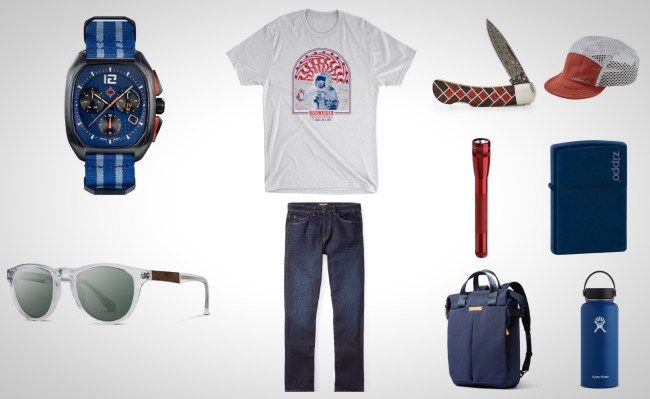 red white and blue everyday carry gear